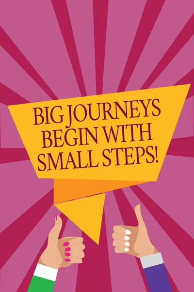 Große Reisen Beginnen Mit Kleinen Schritten Geschäftskonzept Für Einen Schritt — Stockfoto