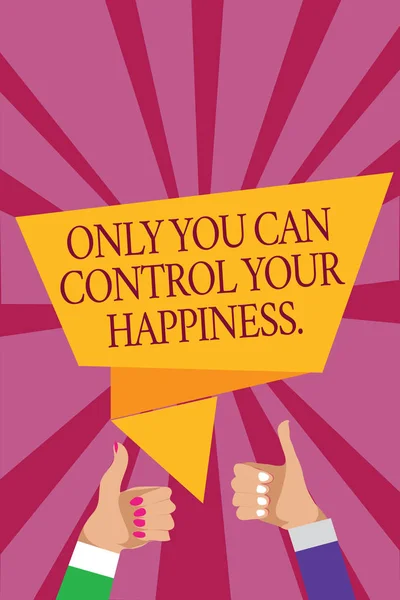 Texto Escritura Palabras Only You Can Control Your Happiness Concepto — Foto de Stock