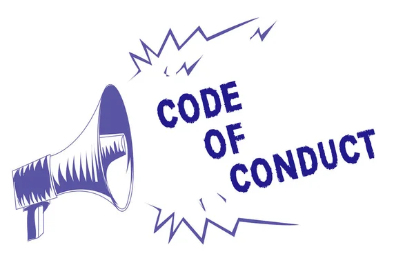 Palavra Texto Código Conduta Conceito Negócio Para Regras Ética Códigos — Fotografia de Stock