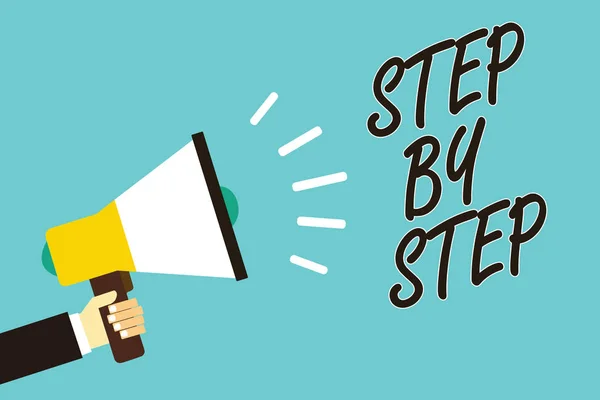Tekst Teken Weergegeven Step Step Conceptuele Foto Traagheid Weg Naar — Stockfoto