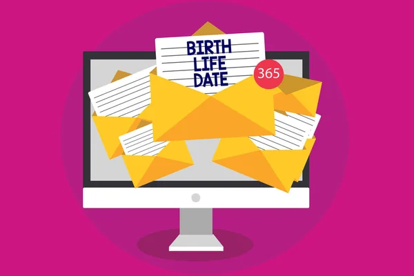 Manuscrito Texto Escrito Nascimento Data Vida Conceito Significado Dia Bebê — Fotografia de Stock