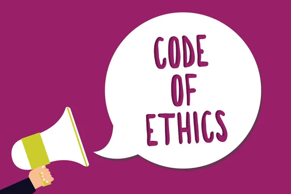 Word Schrijven Tekst Code Ethics Bedrijfsconcept Voor Morele Regels Ethische — Stockfoto