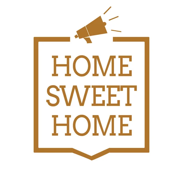 Κείμενο Πινακίδα Που Δείχνει Home Sweet Home Εννοιολογική Φωτογραφίας Στο — Φωτογραφία Αρχείου