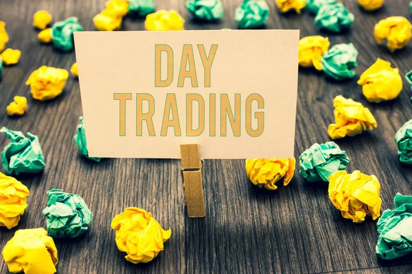Manuscrito Texto Escrevendo Day Trading Conceito Que Significa Títulos Especificamente — Fotografia de Stock