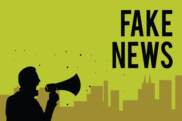 Handgeschreven Tekst Fake Nieuws Begrip Betekenis Geven Aan Mensen Die — Stockfoto