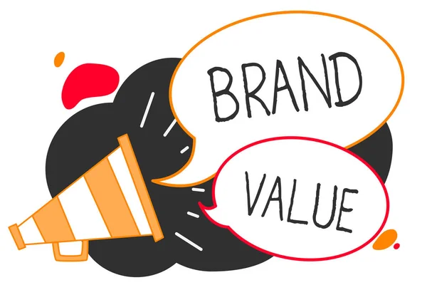 Scrittura Testo Mano Brand Value Concetto Che Significa Azienda Genera — Foto Stock