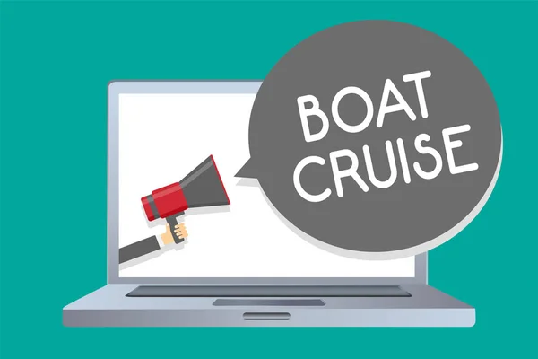 Fogalmi Kézi Írás Boat Cruise Mutatja Üzleti Fénykép Bemutató Vitorla — Stock Fotó