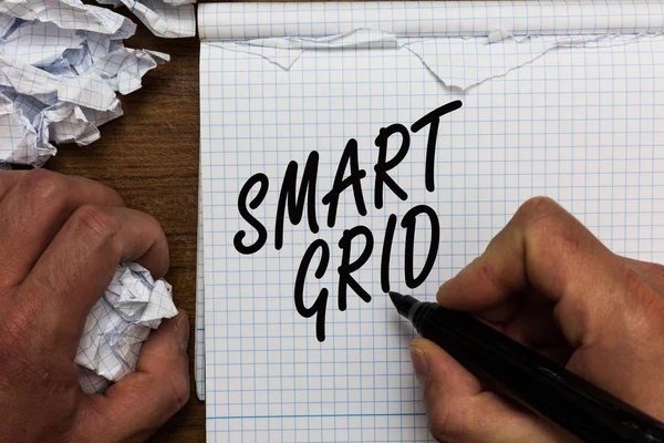Signo Texto Que Muestra Smart Grid Foto Conceptual Incluye Medidas — Foto de Stock