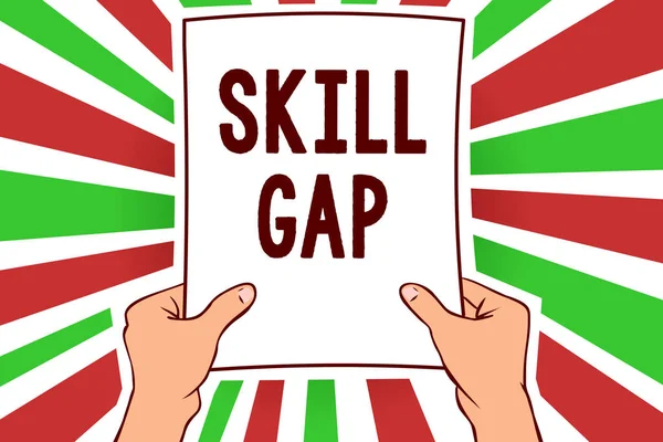 Escrever Uma Nota Mostrar Skill Gap Foto Negócios Mostrando Referindo — Fotografia de Stock