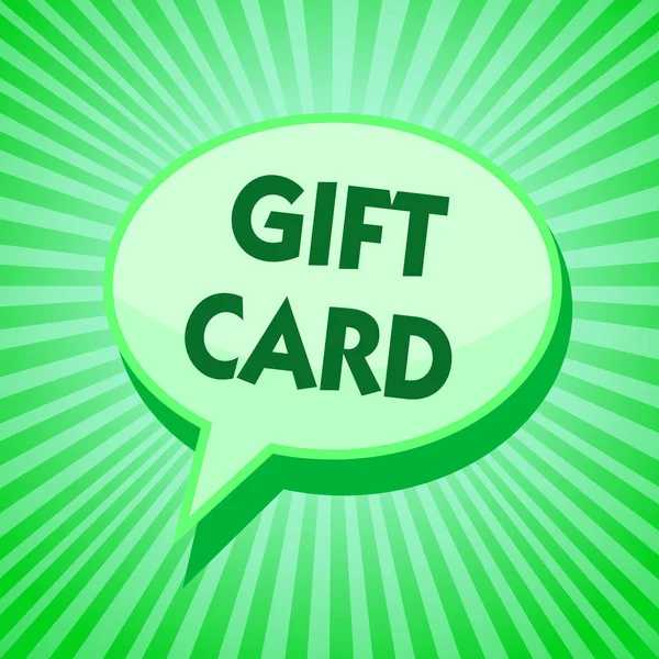 Segno Testo Che Mostra Gift Card Foto Concettuale Regalo Solito — Foto Stock