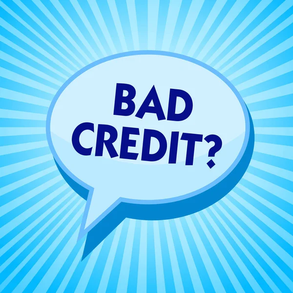 Word Writing Text Bad Credit Question Business Concept History Indicates — Stock Photo, Image