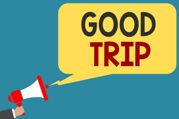 Writing Note Showing Good Trip Business Photo Showcasing Journey Voyage — Stock Photo, Image