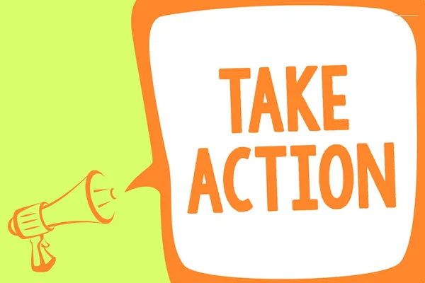 Segno Testo Che Mostra Take Action Foto Concettuale Consiglia Qualcuno — Foto Stock