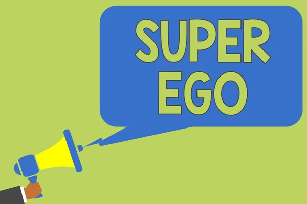 Tekst Teken Weergegeven Super Ego Conceptuele Foto Het Het Bedrijf — Stockfoto