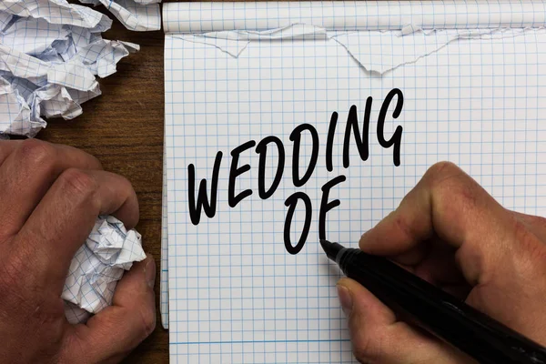 Megjelenítve Esküvői Szöveg Jele Bejelentette Hogy Férfi Most Mint Házaspár — Stock Fotó