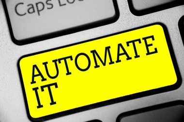 İşlemi otomatikleştirmek onu kavramsal fotoğraf gösterilen metin işaret dönüştürmek veya tesis için otomatik donatımın kompleksleri işletilmektedir. Klavye sarı anahtar niyet oluşturma yansıma belge bilgisayar