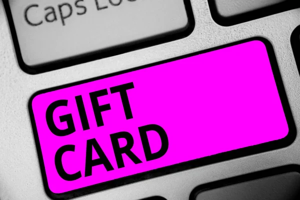 Writing Note Showing Gift Card Business Photo Showcasing Present Usually — Stock Photo, Image