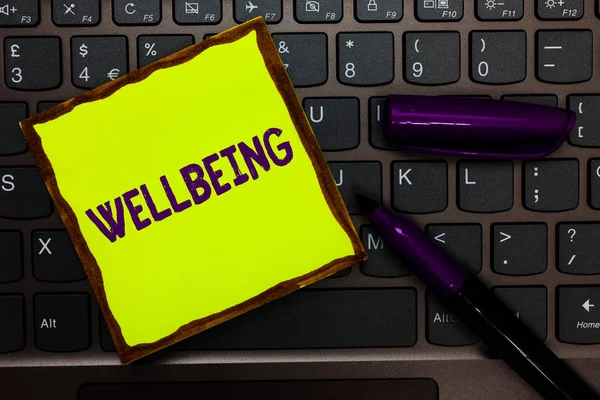 Handwriting Text Wellbeing Concept Meaning Good Satisfactory Condition Existence Including — Stock Photo, Image