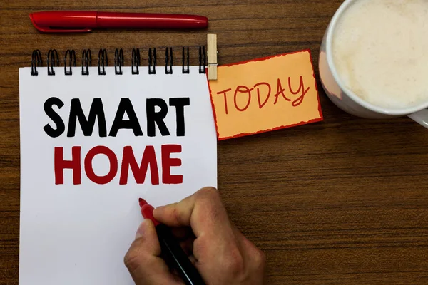 Sinal Texto Mostrando Smart Home Sistema Automação Fotos Conceitual Controle — Fotografia de Stock