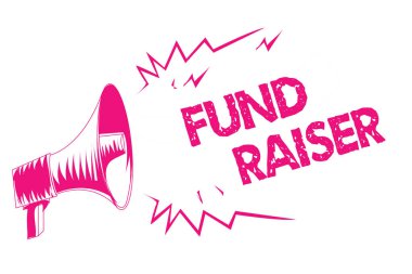 Conceptual hand writing showing Fund Raiser. Business photo text person whose job or task is seek financial support for charity Pink megaphone loudspeaker important message screaming speaking clipart
