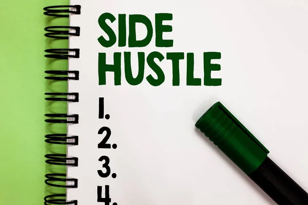 Escritura Mano Conceptual Que Muestra Side Hustle Manera Mostrar Fotos — Foto de Stock