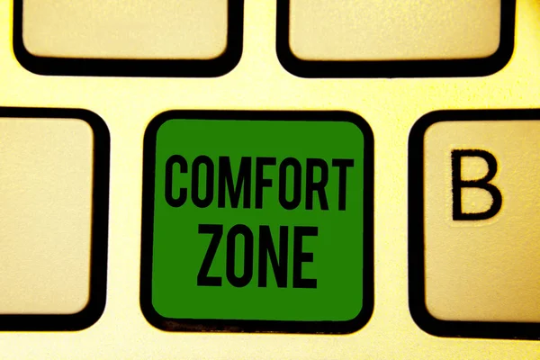 Tekst Der Skriver Tekst Comfort Zone Business Koncept Situation Hvor - Stock-foto