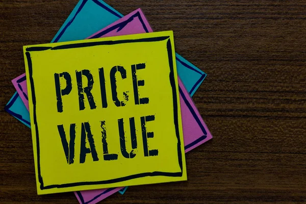 Conceptual Hand Writing Showing Price Value Business Photo Text Strategy — Stock Photo, Image