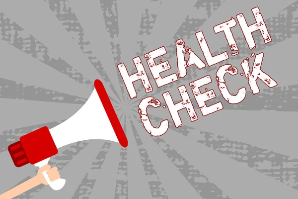 Schreibnotiz Mit Gesundheitscheck Business Foto Zeigt Medizinische Untersuchung Wellness Und — Stockfoto