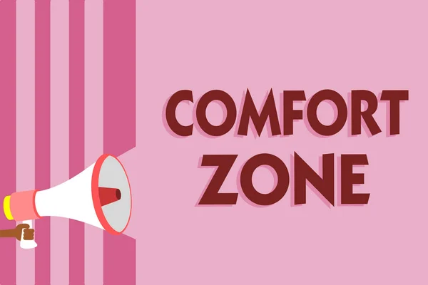 Tekst Der Skriver Tekst Comfort Zone Business Koncept Situation Hvor - Stock-foto