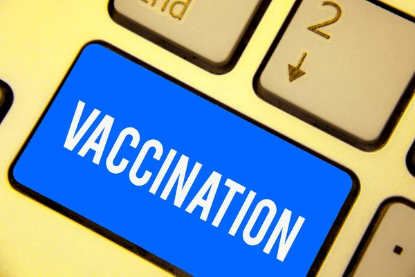 Text Tecken Visar Vaccination Konceptuella Foto Behandling Som Gör Att — Stockfoto