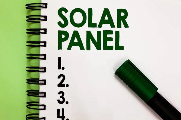Escritura Manual Conceptual Que Muestra Panel Solar Escaparate Fotos Negocios —  Fotos de Stock