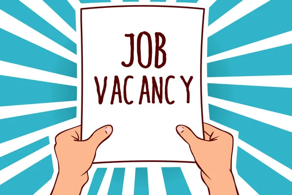 Palavra Escrita Texto Job Vacancy Conceito Negócio Para Vazio Disponível — Fotografia de Stock
