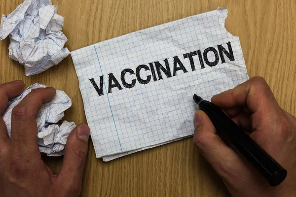 Scrivere Una Nota Che Mostra Vaccinazione Business Photo Showcase Trattamento — Foto Stock