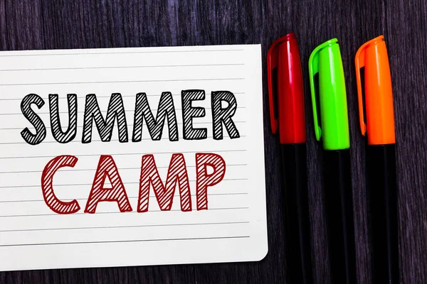 Ordet Skriva Text Summer Camp Affärsidé För Övervakad Program För — Stockfoto