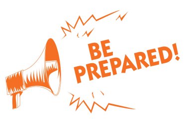 Hazırlıklı gösterilen metin işareti. Kavramsal fotoğraf ne olursa olsun devam planı zaman portakal megafon hoparlör önemli iletinin yüksek sesle konuşan çığlık olacak için hazırlanıyor