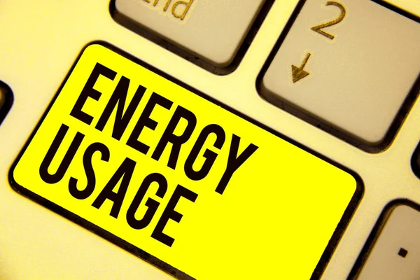 Szöveg Írása Energiafelhasználás Szó Üzleti Koncepció Energia Mennyiségét Fogyasztják Vagy — Stock Fotó