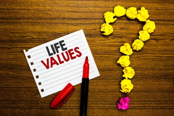 Handwriting Text Life Values Concept Meaning Things You Believe Important — Stock Photo, Image