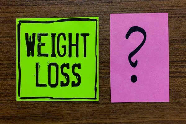 Handschrift Text Gewichtsverlust Konzept Bedeutet Verringerung Der Körperflüssigkeit Muskelmasse Reduzieren — Stockfoto