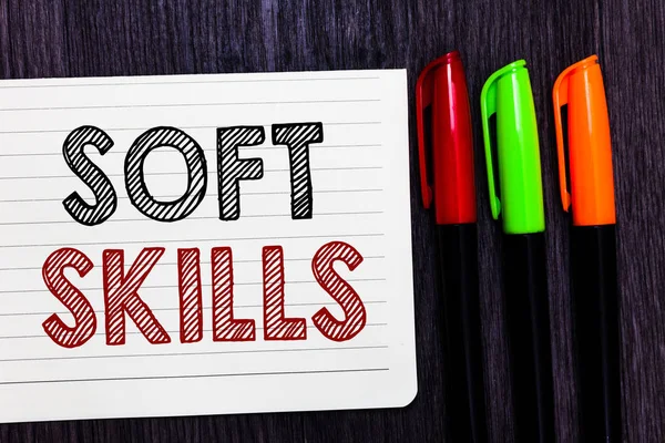 Texte Écriture Mots Soft Skills Concept Affaires Pour Attribut Personnel — Photo