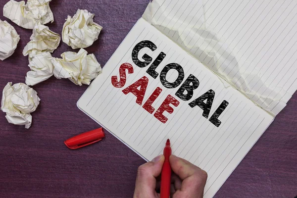 Handschrift Text Global Sale Konzept Bedeutet Manager Operationen Für Unternehmen — Stockfoto