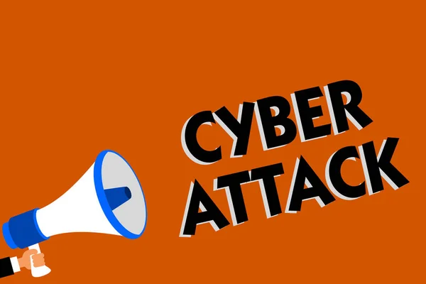 Conceptual Hand Writing Showing Cyber Attack Business Photo Showcasing Attempt — Stock Photo, Image