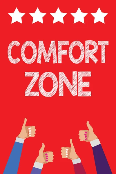 Handgeschreven Tekst Schrijven Van Comfort Zone Concept Wat Betekent Dat — Stockfoto