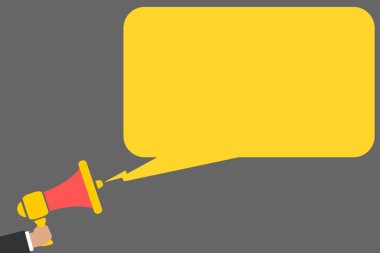 Düz tasarım iş vektör illüstrasyon kavramı. İş reklam Web sitesi ve promosyon afiş için. boş sosyal medya için kendi metin alanı metni kopyalayın. ESP izole şablon sanat