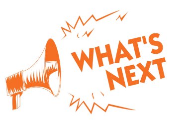 Metin işareti ileri ne olduğunu gösteriyor. Ne olursa olsun yüksek sesle konuşan çığlık hemen mevcut bir turuncu megafon hoparlör önemli mesajı sonra geliyor soran kavramsal fotoğraf