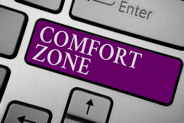 Nota Scrittura Che Mostra Comfort Zone Business Photo Showcase Una — Foto Stock