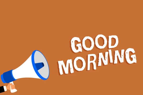 Text Sign Showing Good Morning Conceptual Photo Conventional Expression Meeting — Stock Photo, Image