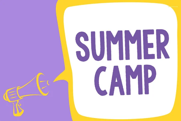 Ordet Skriva Text Summer Camp Affärsidé För Övervakad Program För — Stockfoto