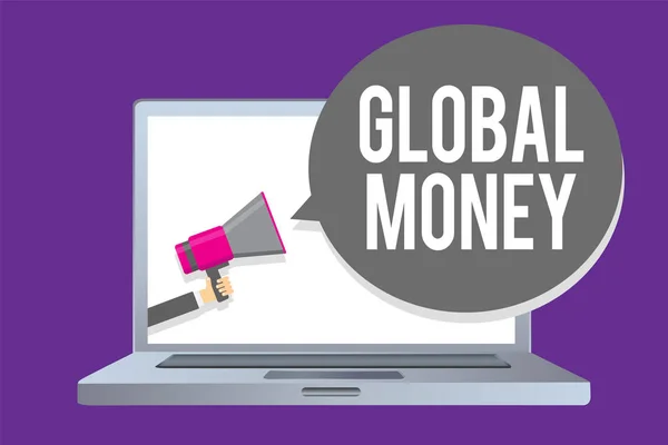 Texto Escrito Por Palavra Global Money Conceito Negócio Para Finanças — Fotografia de Stock