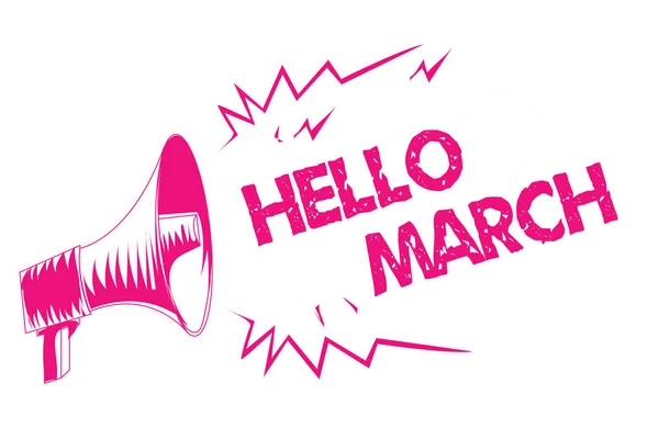 Conceptual Hand Writing Showing Hello March Business Photo Text Musical — Stock Photo, Image