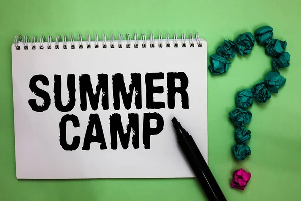 Ordet Skriva Text Summer Camp Affärsidé För Övervakad Program För — Stockfoto